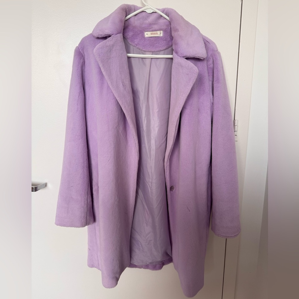 Eggie Purple Women's Faux Fur Coat